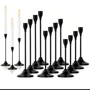 Black Candle Holders Set 12 pieces